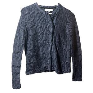 Ann Taylor Loft Petite Medium cardigan Long Sleeve Blue Full Side Zip Sweater